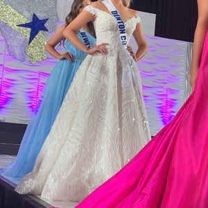 White gown for pageant or wedding